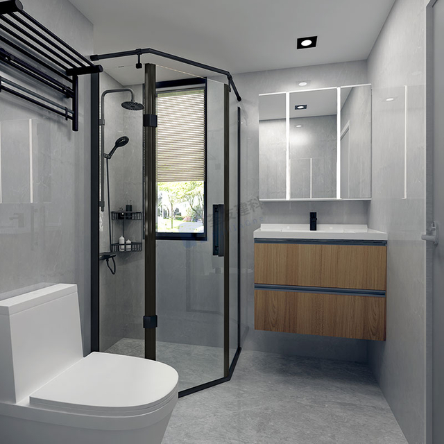 Baño de instalación rápida todo en una unidad de baño prefabricada (BUX1721)
