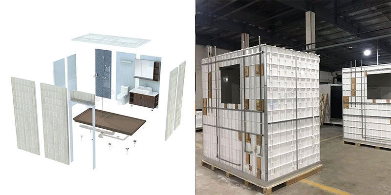 Unidad de baño prefabricada 