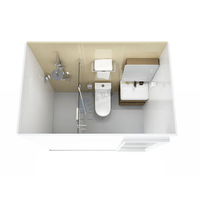 Ducha prefabricada y de baño impermeable con inodoro para apartamentos