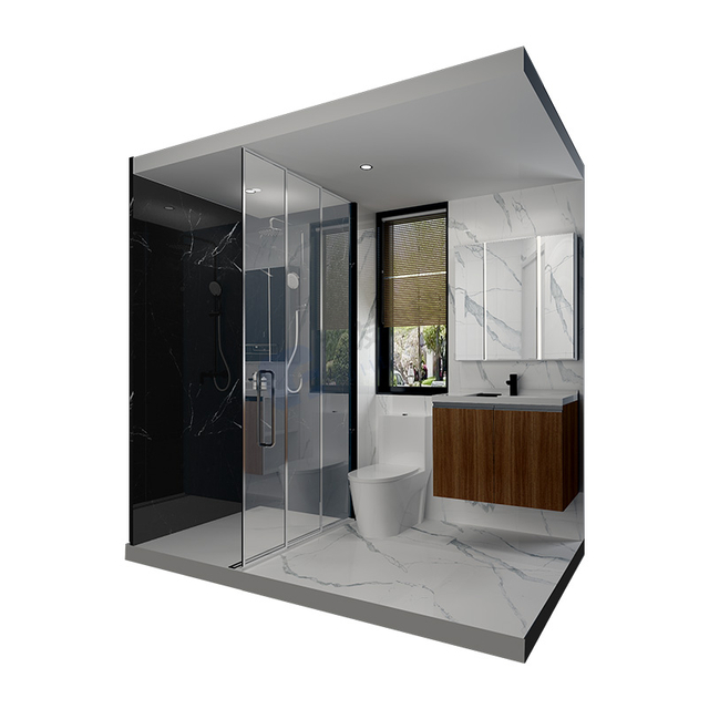 Instalación rápida, todo en una unidad de baño prefabricada (BUX1424)