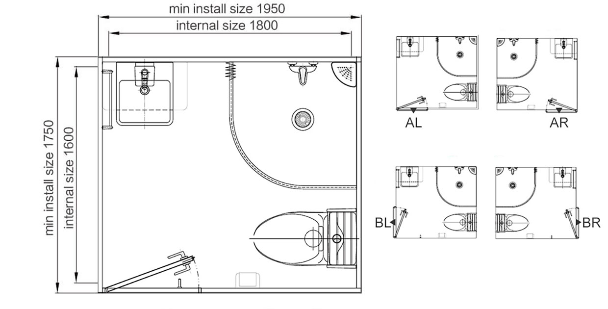 módulo-de-baño-modular-BUL1618-plano-y-alzado-dibujos