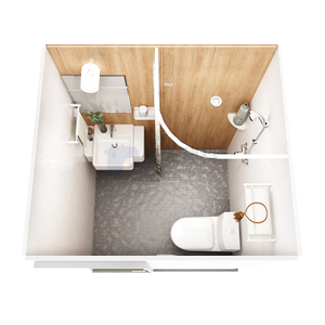 Baño de la unidad de ducha de cápsulas de baño prefabricadas todo en uno (BUL1416)