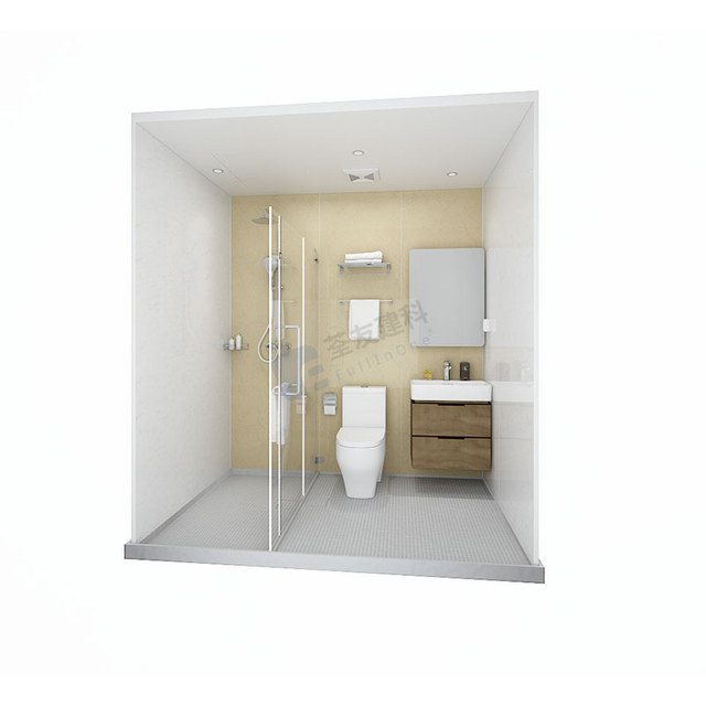 Ducha prefabricada y de baño impermeable con inodoro para apartamentos