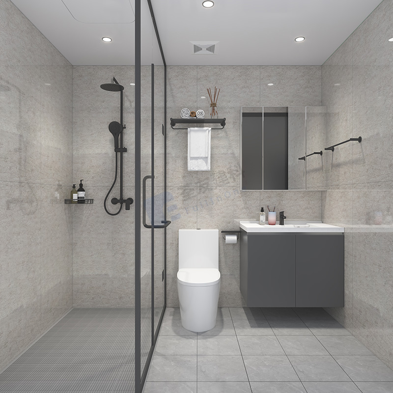 Instalación rápida, todo en una unidad de baño prefabricada (BUX1424)