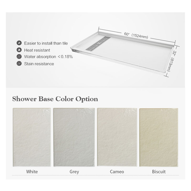 Plato de ducha con base de plato de baño antideslizante impermeable 32X60 pulgadas