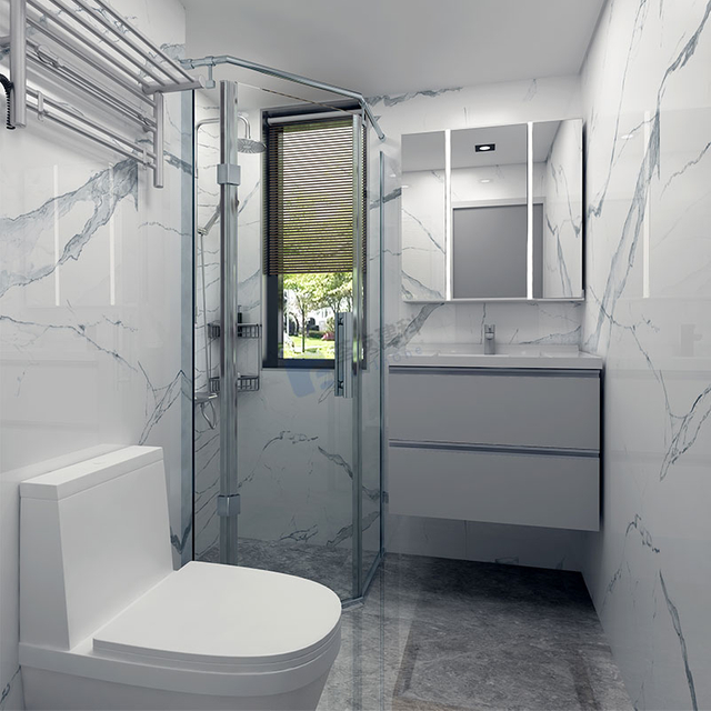 Mueble de baño con ducha y WC prefabricados