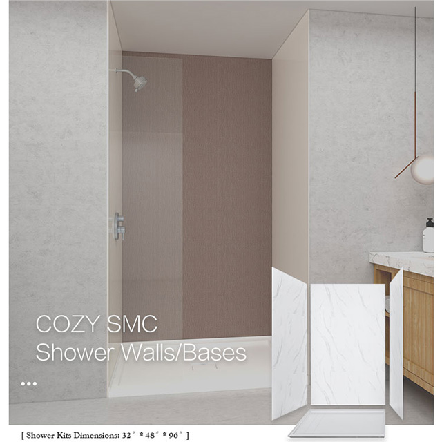 Panel de pared de ducha impermeable envolvente 32x48 pulgadas para el mercado estadounidense con estándar UPC