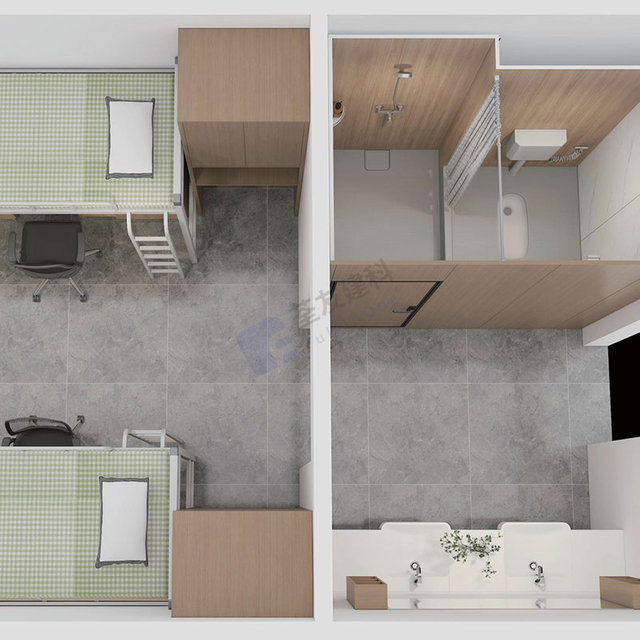 Baño prefabricado impermeable con duchas y vainas de baño para el baño para hospitales o edificios temporales