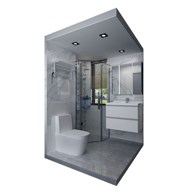 Mueble de baño con ducha y WC prefabricados