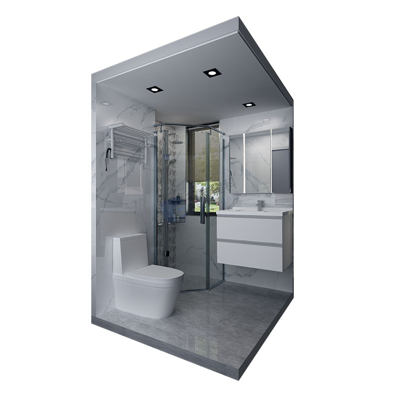 Mueble de baño con ducha y WC prefabricados