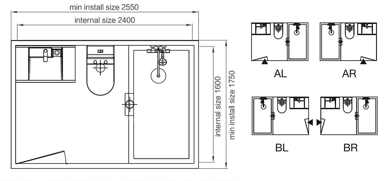 muebles-de-baño-BUL1624-planos-en-planta-y-alzado